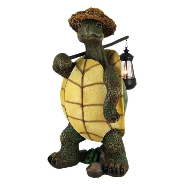 Skildpadde Havedekoration Resin Ornamenter Lanterne Skildpadde