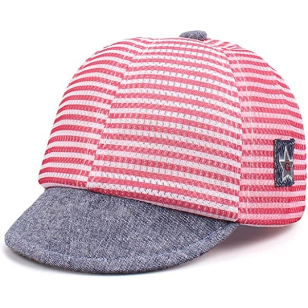 Star Embroidered Summer Baby Hat 6 - 36 Months (Red Stripes 43 -