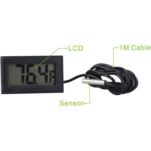 Digital LCD-termometer Temperaturmonitor med extern sond f