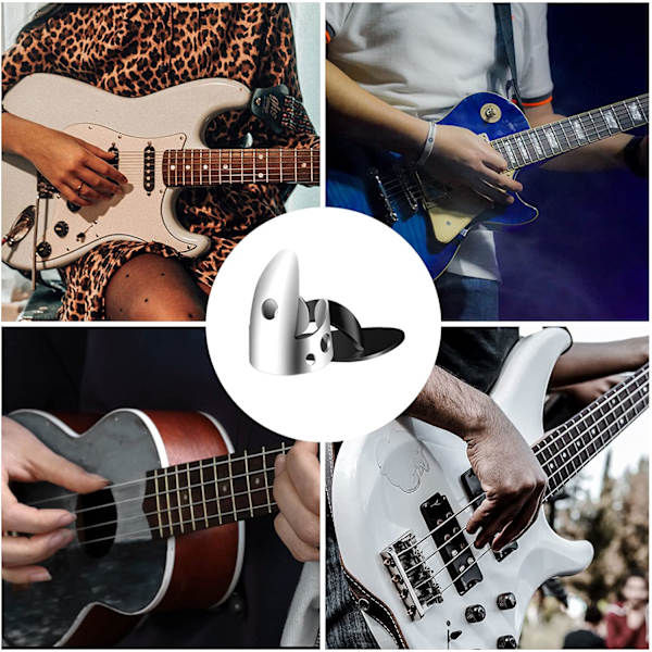 12 ställbara plektrumfinger, gitarrplektrum inklusive 8 st