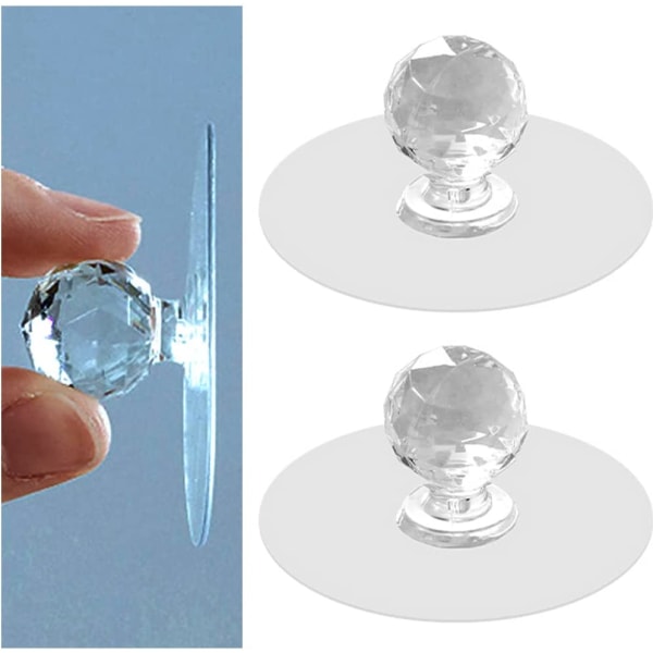 Transparente skapskuffeknapper, diamantkrystallform håndtak