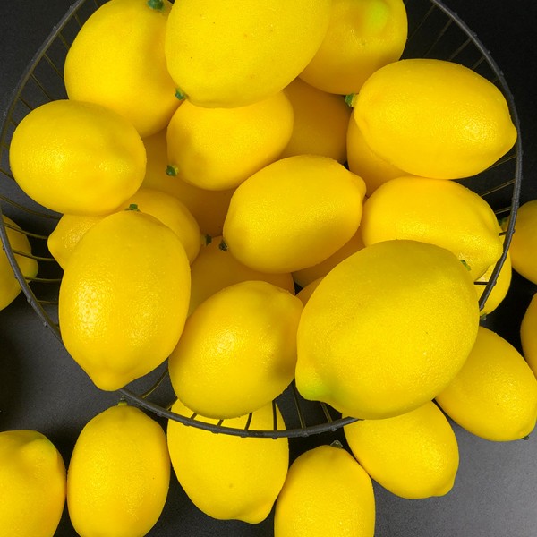 12 kpl Keinotekoisia sitruunoita simulaatiohedelmiä Lifelike Fake Lemon Lim