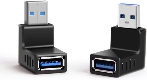 USB 3.0 -sovitin 90 astetta uros-naaras pystysuora pystysuora yhdistelmä