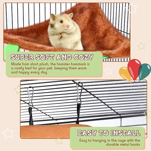 2 små hängmattor för smådjur, hamsterhängmattor, djungelhängmattor,