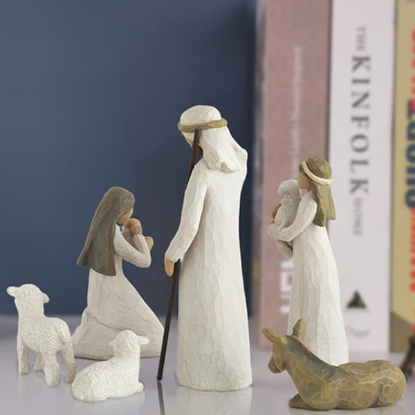 Resin julkit skulptur handmålad jul 6 hem