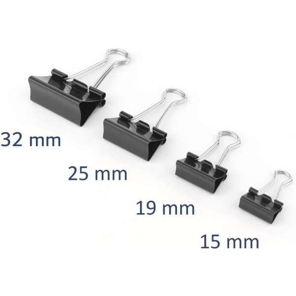 Sort 12 stk. sorte mapper 25mm multifunktionelle papirclipsboksbeholder