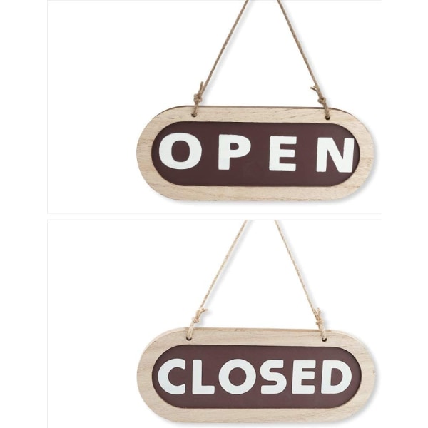 Open Closed Sign, Wooden Door Plaque Double Sided Hanging Sign f