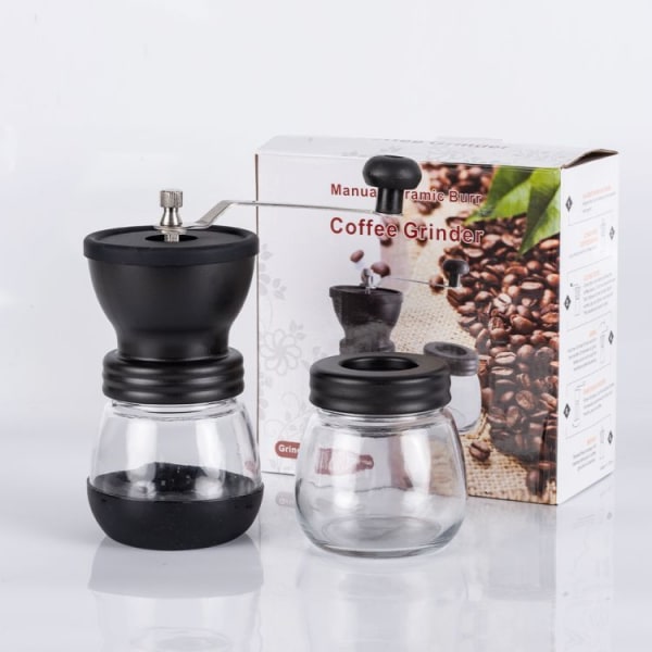 Stor kapasitet Glass Håndsveiv kaffekvern kaffekvern Se