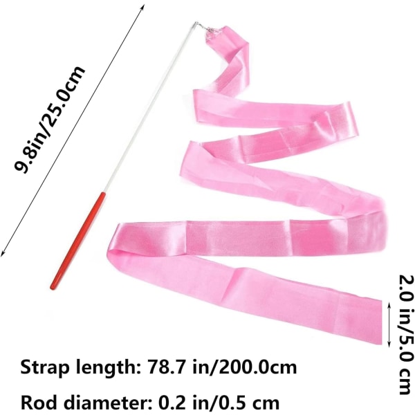 2 meter roterande dansband - rosa, barngymnastik 2 st