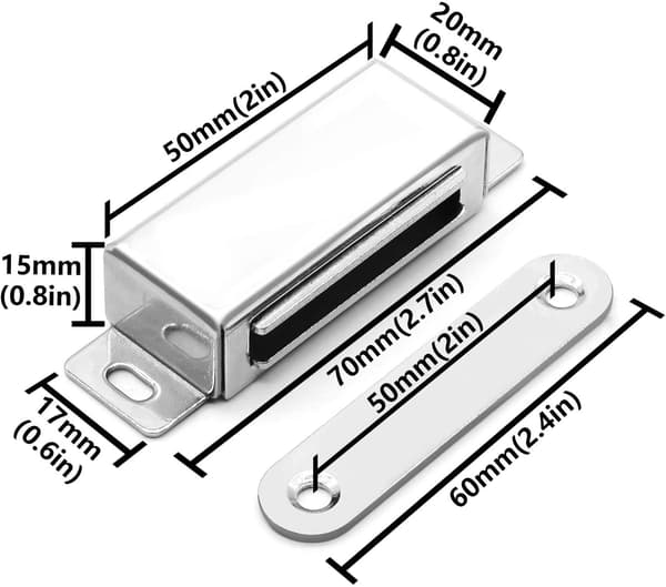 Magnetiska låsmagneter, 20 kg magnetisk dörrlås och 12 skruvar,