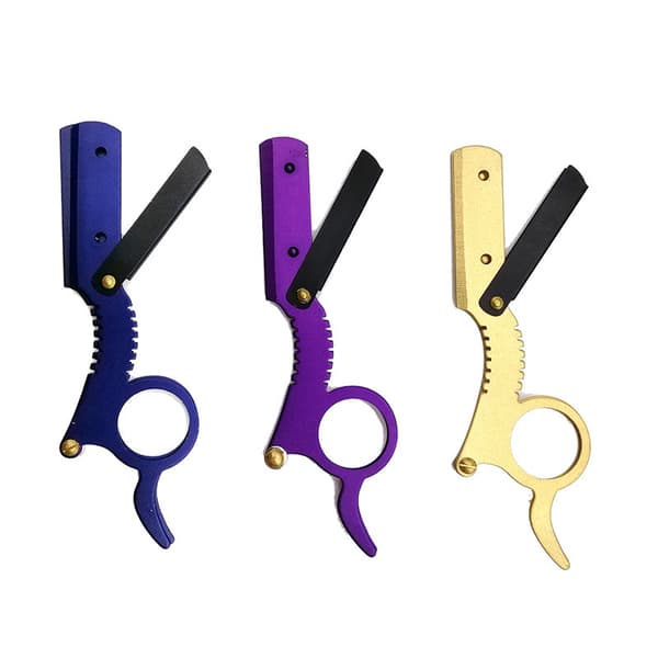 3PCS Herre Rustfrit Stål Lige Kant Razor Tommelfinger Form Manua