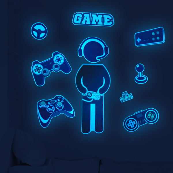 2 Stk Luminous Games Wall Stickers Wall Stickers Mural Decals til