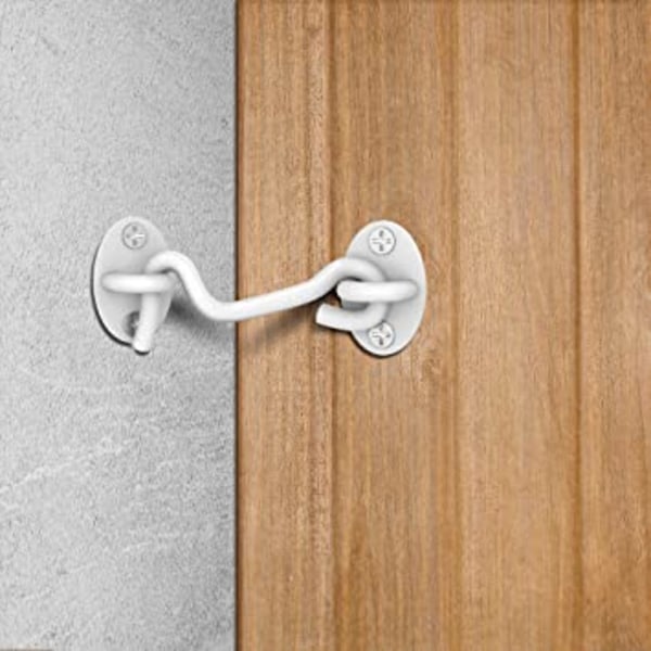 (Vit) Ladugårds dörrlås, 2-pack 4'' Ladugårds dörrlås, Heavy Duty So