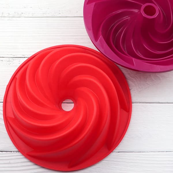 Rød 23,3 cm rund cyclone kage silikone, professionel kvalitet, ve
