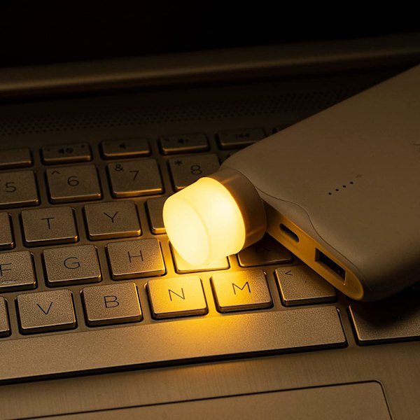 Mini USB-nattelys, kompakt LED-pære, bærbar belysning, Ambie