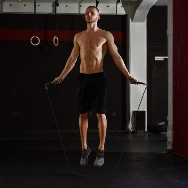 Hoppetau, høyhastighets hoppetau for treningssport (svart)