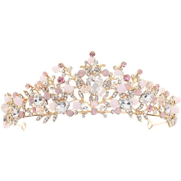 Pink Crystal Princess Costume Crown pandebånd (velegnet til børn