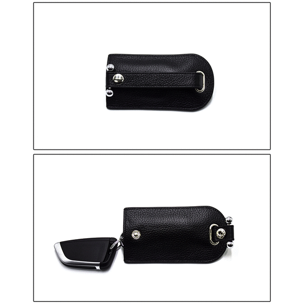 Leather Collection Bell Key Case Black