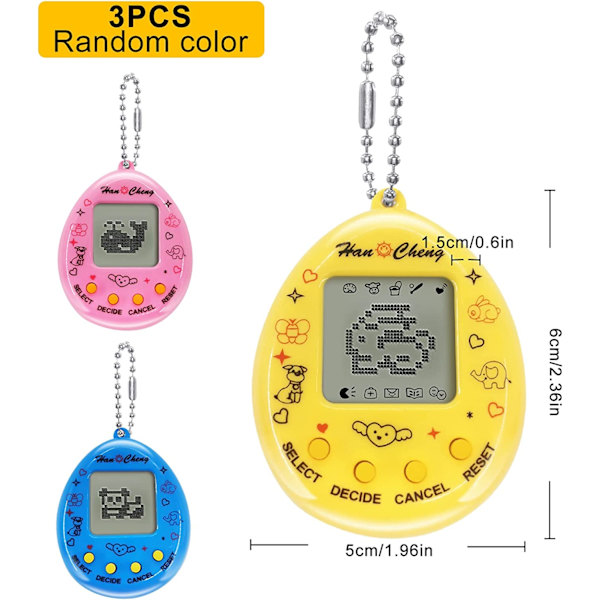Virtuelle kæledyr legetøj 3PCS Digital Pet Game Console Håndholdt maskine