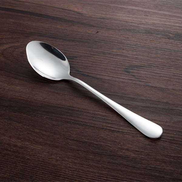 Rustfritt stål sett med 6 små ovale rustfrie stål kaffeskjeer