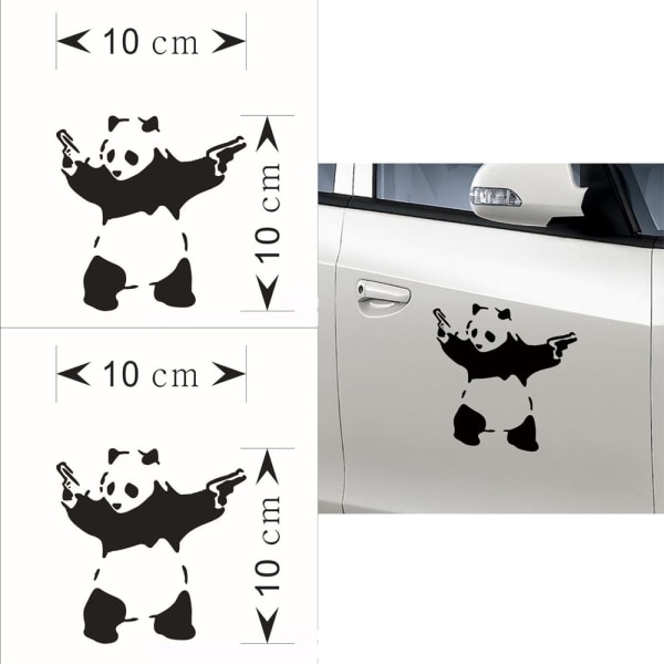 Todelt sett med 10*10cm Kung Fu Panda-klistremerker, morsom bilpinne