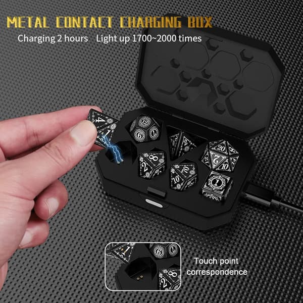 D&D Genopladelige LED Terninger (Multifarvet)