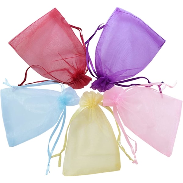 100 st 10x15 cm organza påse (lila), organza påsar, smycken inslagningspapper