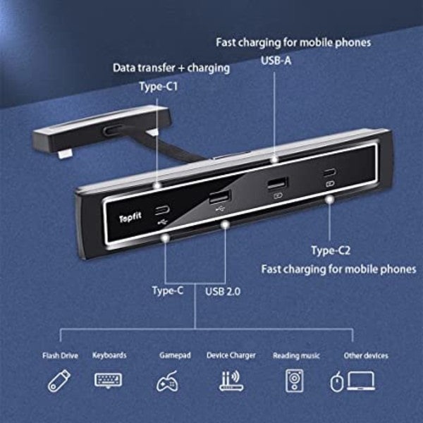 Tesla Model 3/Y Smart Dockningsstation Multi-Port USB-C Multi