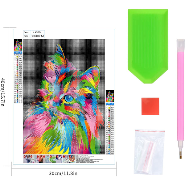 5D DIY timanttimaalaussarja, Kissa 5D timanttimaalaus, Timantti Ar