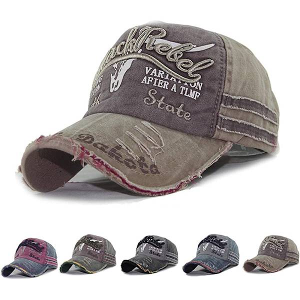 Khaki Baseball Cap Unisex Justerbar Golf Hat Pustende Vintage