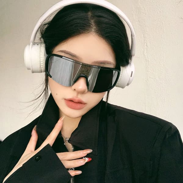 Solglasögon med ögonskydd och vindtäta goggles (vit)