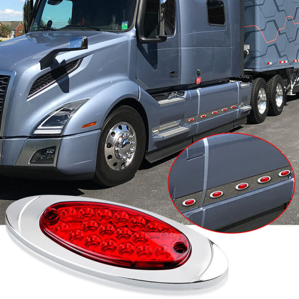 4x røde 18-LED sidemarkeringslys Truck Trailer RV Clearance