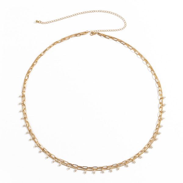 Perle Lagdelt Mage Body Chain Gull Body Chains Duskkjede
