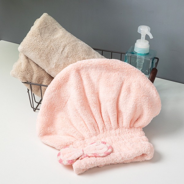 3 stycken korallfleece torrt hår handduk, torrt hår mössa, bibulou