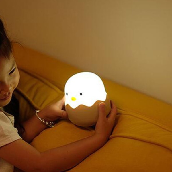 Silikon nattbordslampe, nattlampe for barn, oppladbart USB-lys, A