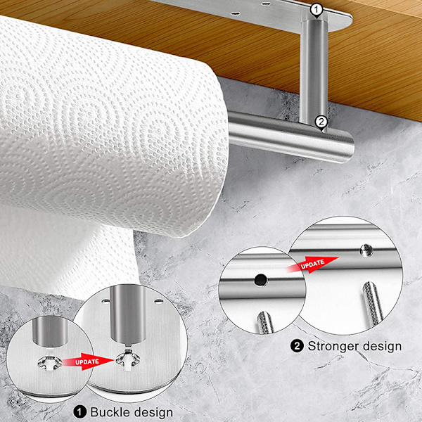 1 stk. fritstående toiletpapirholder i rustfrit stål, ideel til