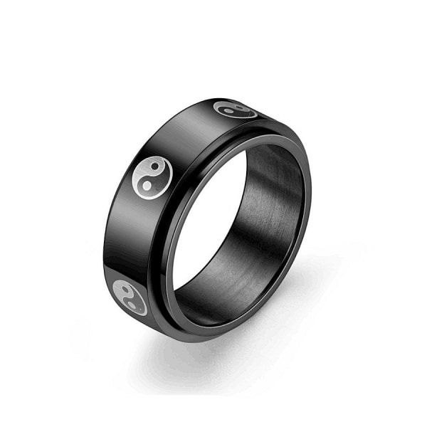 Doppelschicht rotierender Titan Stahl Paar Ring (8mm - acht Diagr