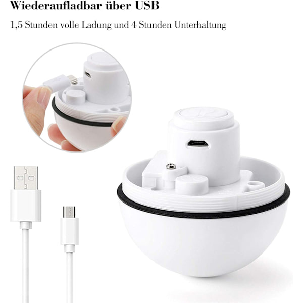 Katt leksak, leksaksboll med LED-ljus, 360 graders automatisk rotation