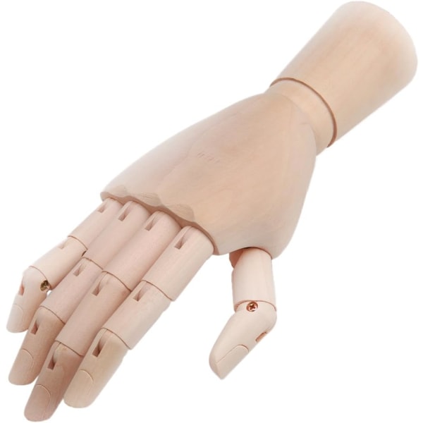 10 tommer menneskelig højre hånd model trætegning mannequin - højre ha