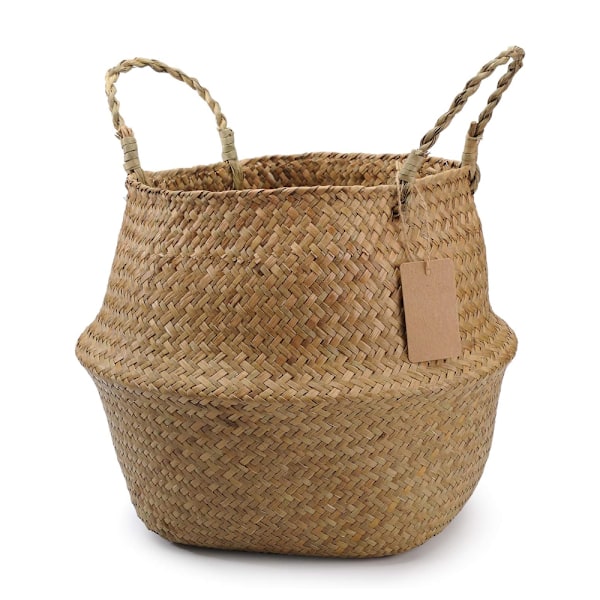 Bärbar vävd förvaringskorg - originalfärg - 22*19*18cm - 1 styck