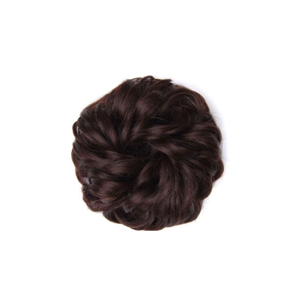 En mörkbrun realistisk peruk med hårring, resårband, hår