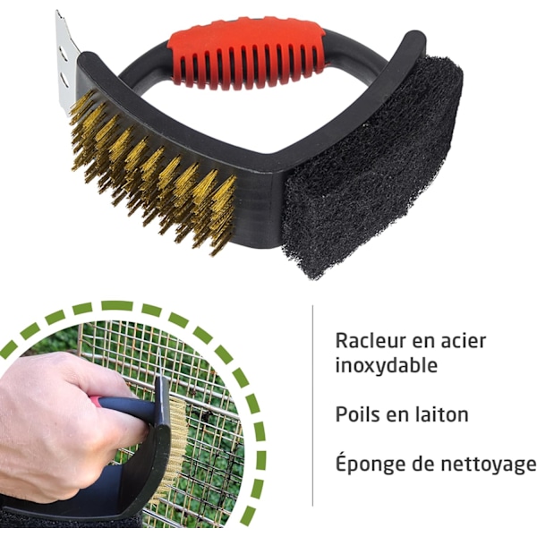 3-in-1 Grillinharjan | Harja, Kaavin ja Hankauslevy | Hiili-, Kaasu- ja Sähkögrilleille