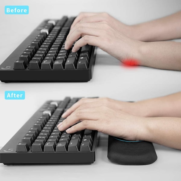 Tangentbords handledsstöd i minnesskum med ergonomisk design
