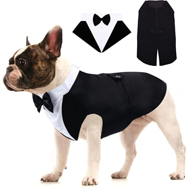 Smokingdräkt för små och medelstora hundar, valpskjorta med Detac