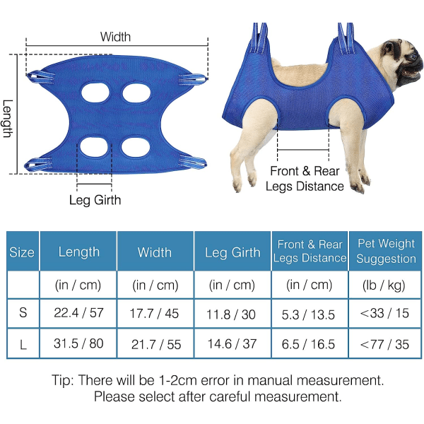 Hundepleiesett, [7-i-1] Kjæledyrhengekøye i tøy med kam, S-formet