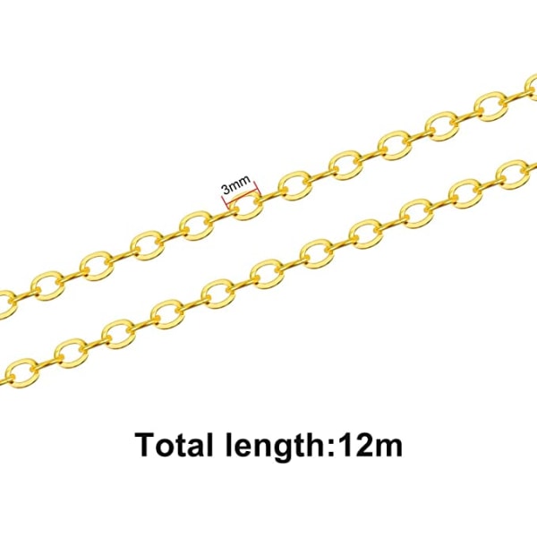 12m kæde Bijoux Creation 2*3mm rustfrit stål halskæde kæde m