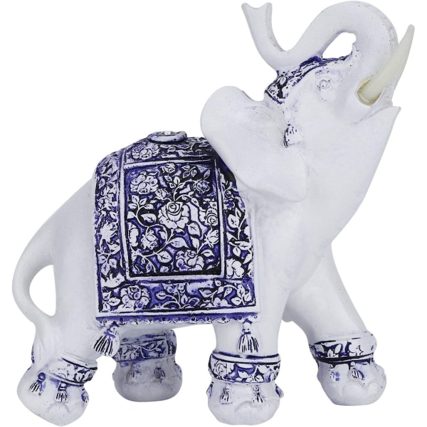Feng Shui elefantstatyer, vita elefantfigurer med Ra