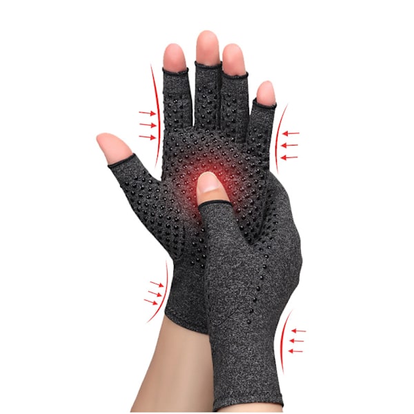 Grå 1 par (S) Arthritis Handsker til mænd og kvinder - Kompression