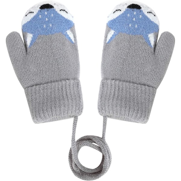 Baby Vantar Stickade Vantar Vinter Pojke Flicka Vantar Söta Räv