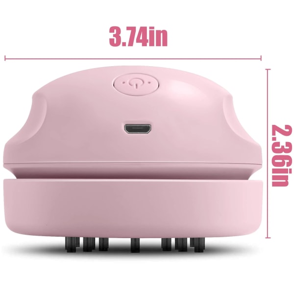 USB-stasjonær støvsuger (rosa), mini bærbar støvsuger